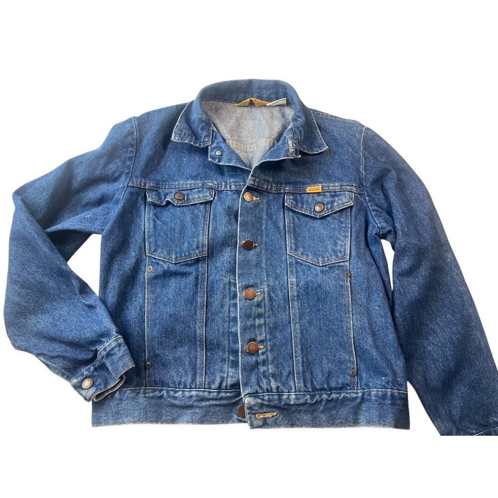 Vintage 1970s Rustler Jean Jacket  79111SW | Mens M, Blue Denim Trucker, USA